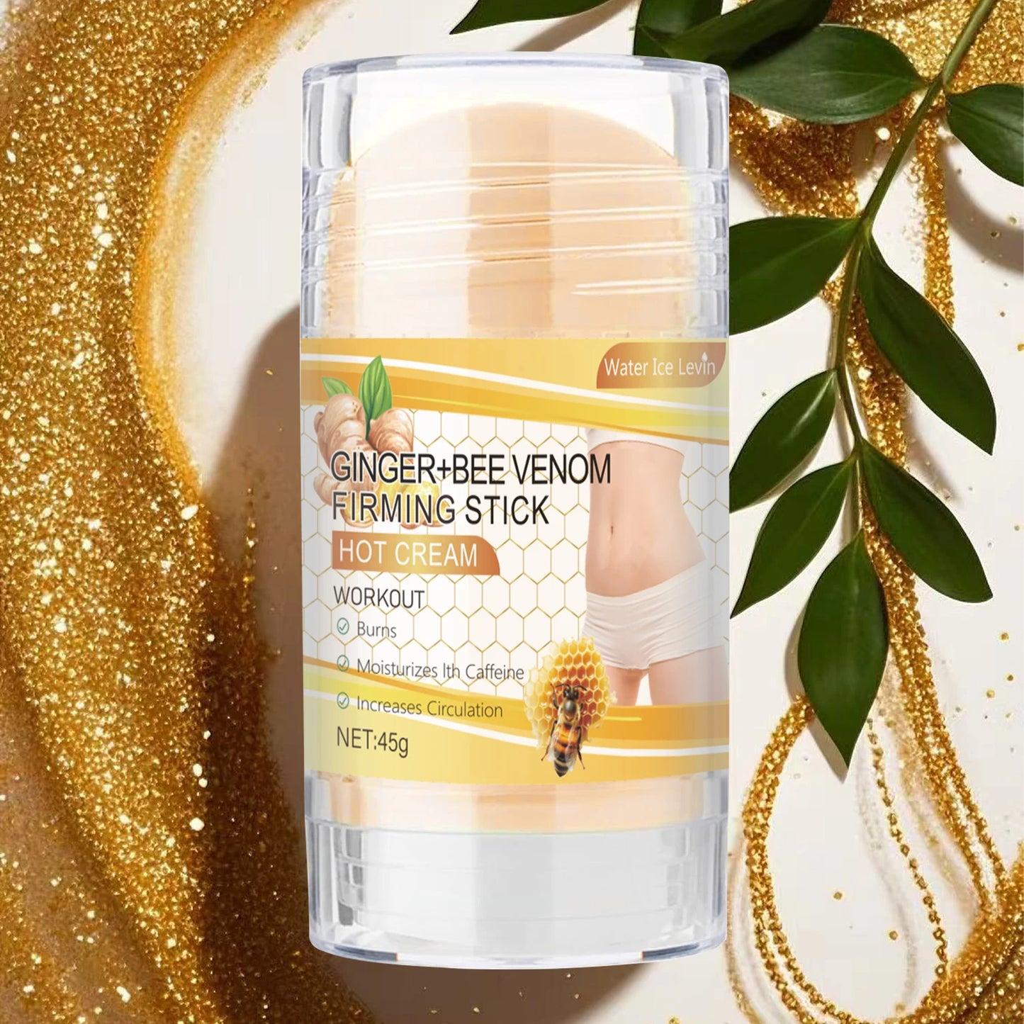 Turmeric + Bee Venom Firming Cream Stick, Contains Coconut Oil, Moisturizing Firming Body Lotion for Men and Women, Hypoallergenic, Muscle Relaxation and Post-Exercise Recovery