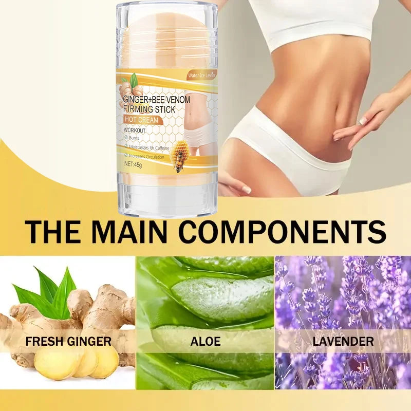 Turmeric + Bee Venom Firming Cream Stick, Contains Coconut Oil, Moisturizing Firming Body Lotion for Men and Women, Hypoallergenic, Muscle Relaxation and Post-Exercise Recovery