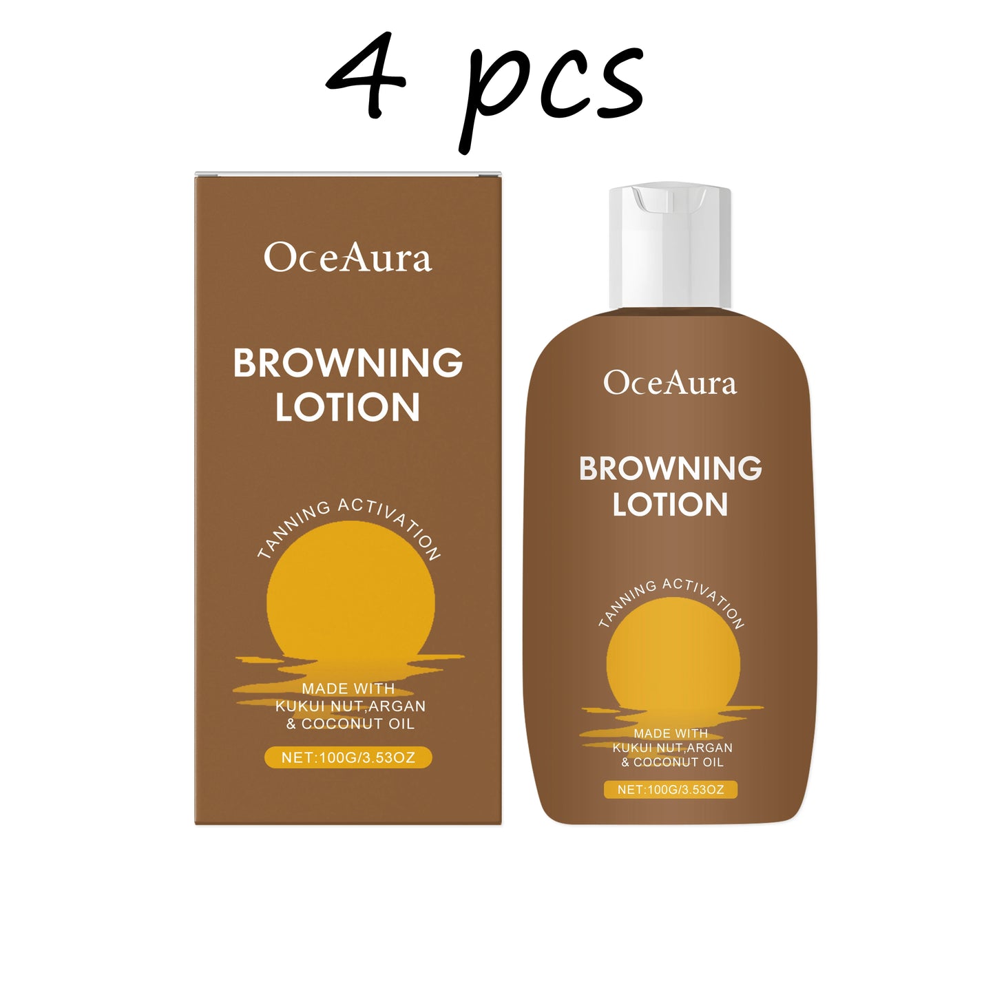 Oceaura Herbal Browning Lotion Summer Moisturize Sunless Tanning Enhance Softness Non-greasy Glowing Bronzer Skin Tanning Lotion