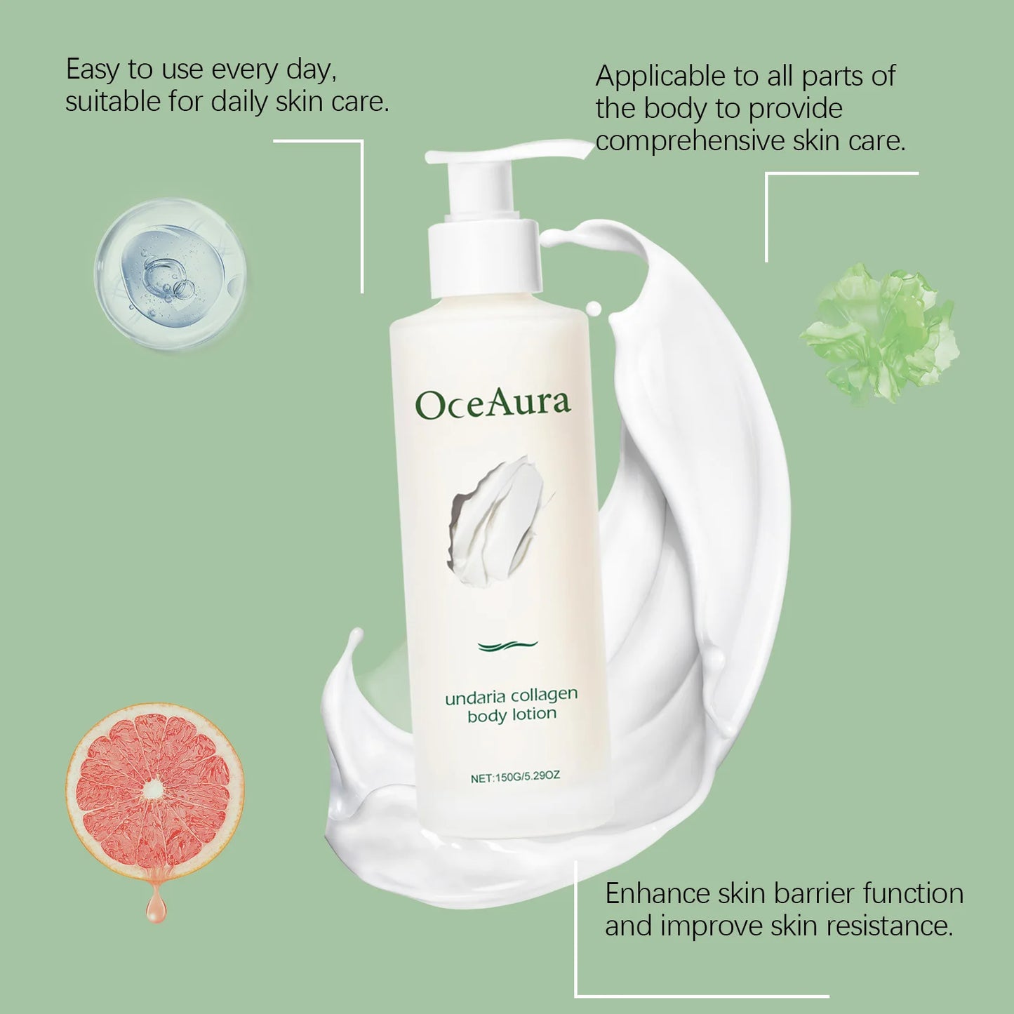 Collagen Infused Body Lotion Anti Aging Smoothing Strengthen Barrier Long Lasting Hydrating Reduce Sagging Moisturize Body Cream