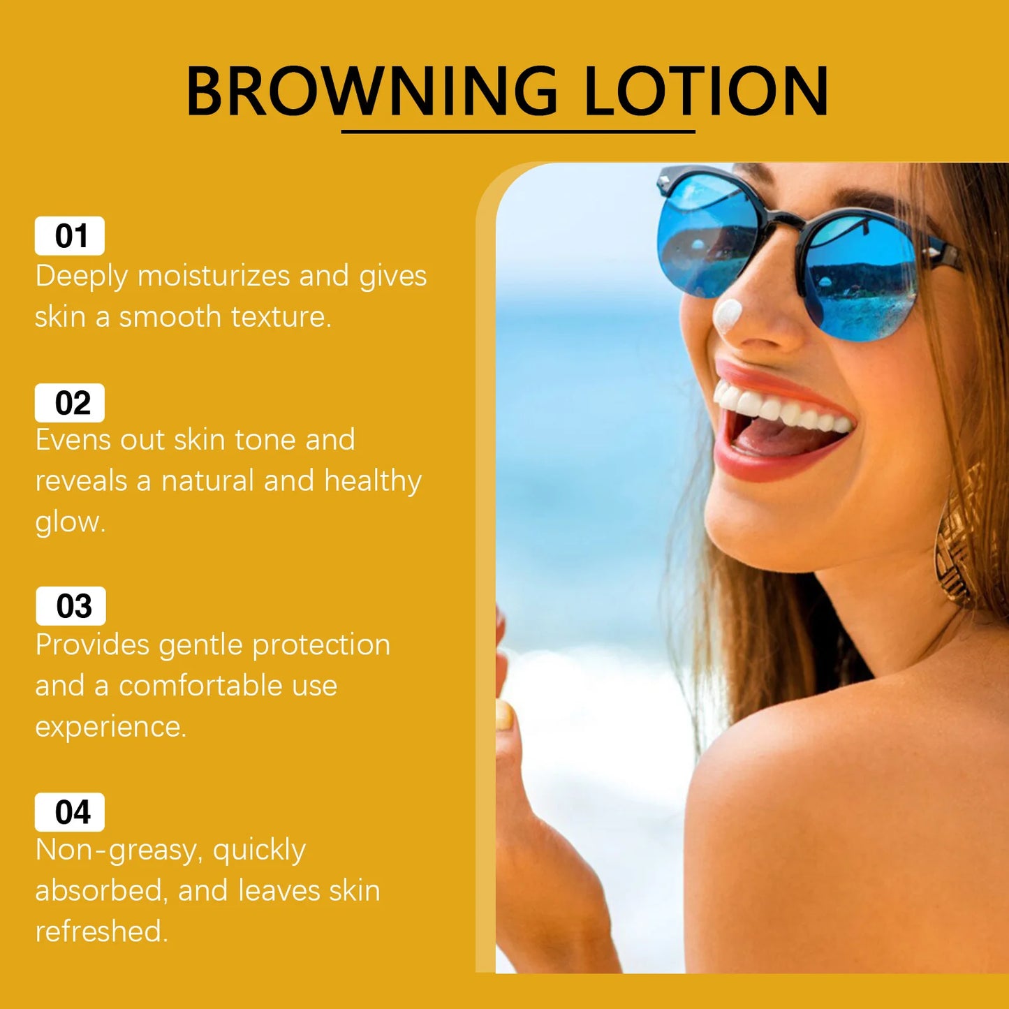 Oceaura Herbal Browning Lotion Summer Moisturize Sunless Tanning Enhance Softness Non-greasy Glowing Bronzer Skin Tanning Lotion