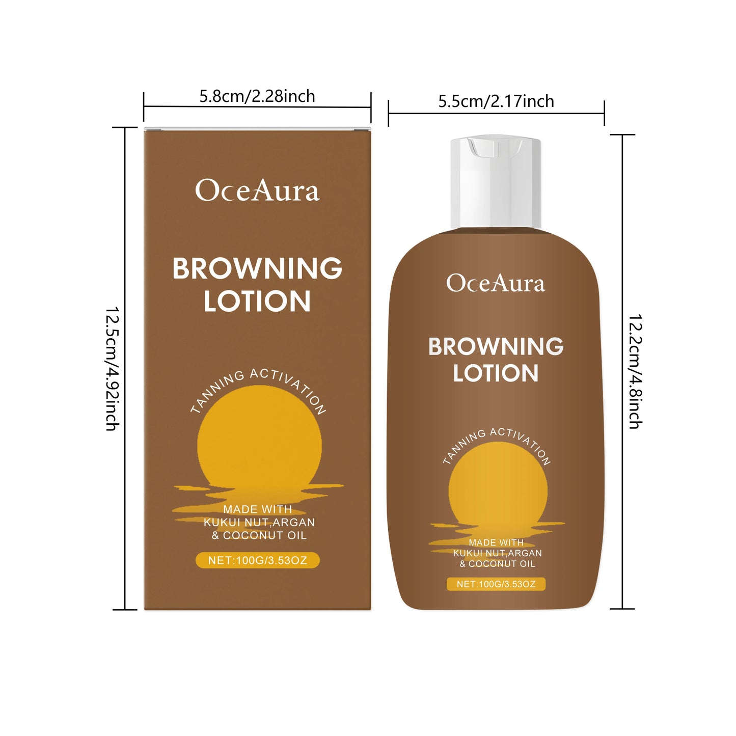 Oceaura Herbal Browning Lotion Summer Moisturize Sunless Tanning Enhance Softness Non-greasy Glowing Bronzer Skin Tanning Lotion