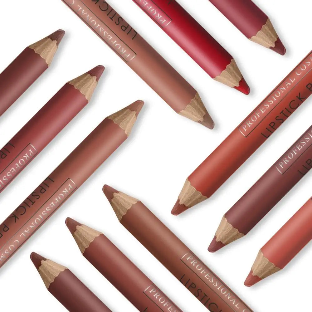 Professional Matte Lip Pencil Set - Long Lasting Waterproof Lipstick