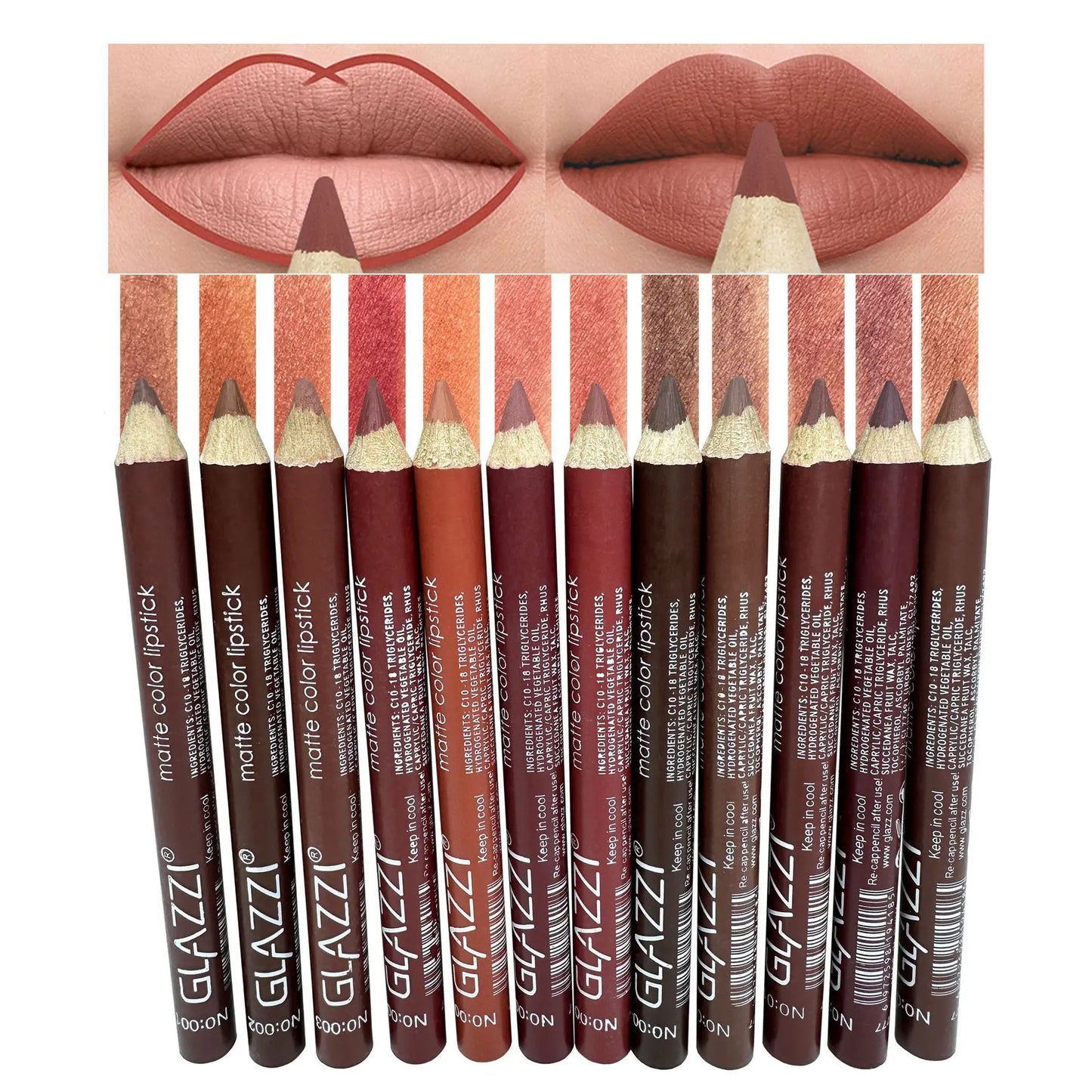 Professional Matte Lip Pencil Set - Long Lasting Waterproof Lipstick