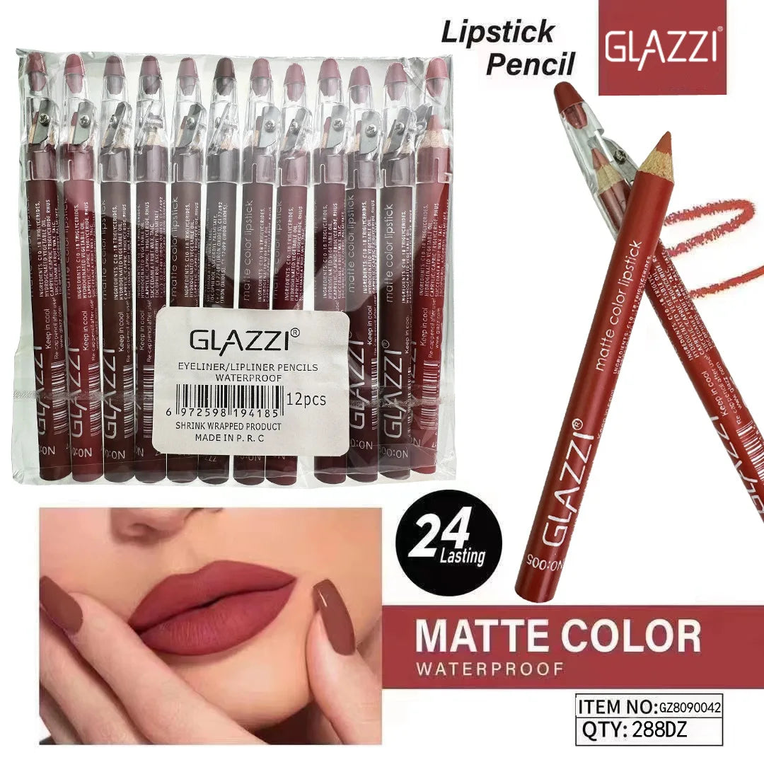 Professional Matte Lip Pencil Set - Long Lasting Waterproof Lipstick