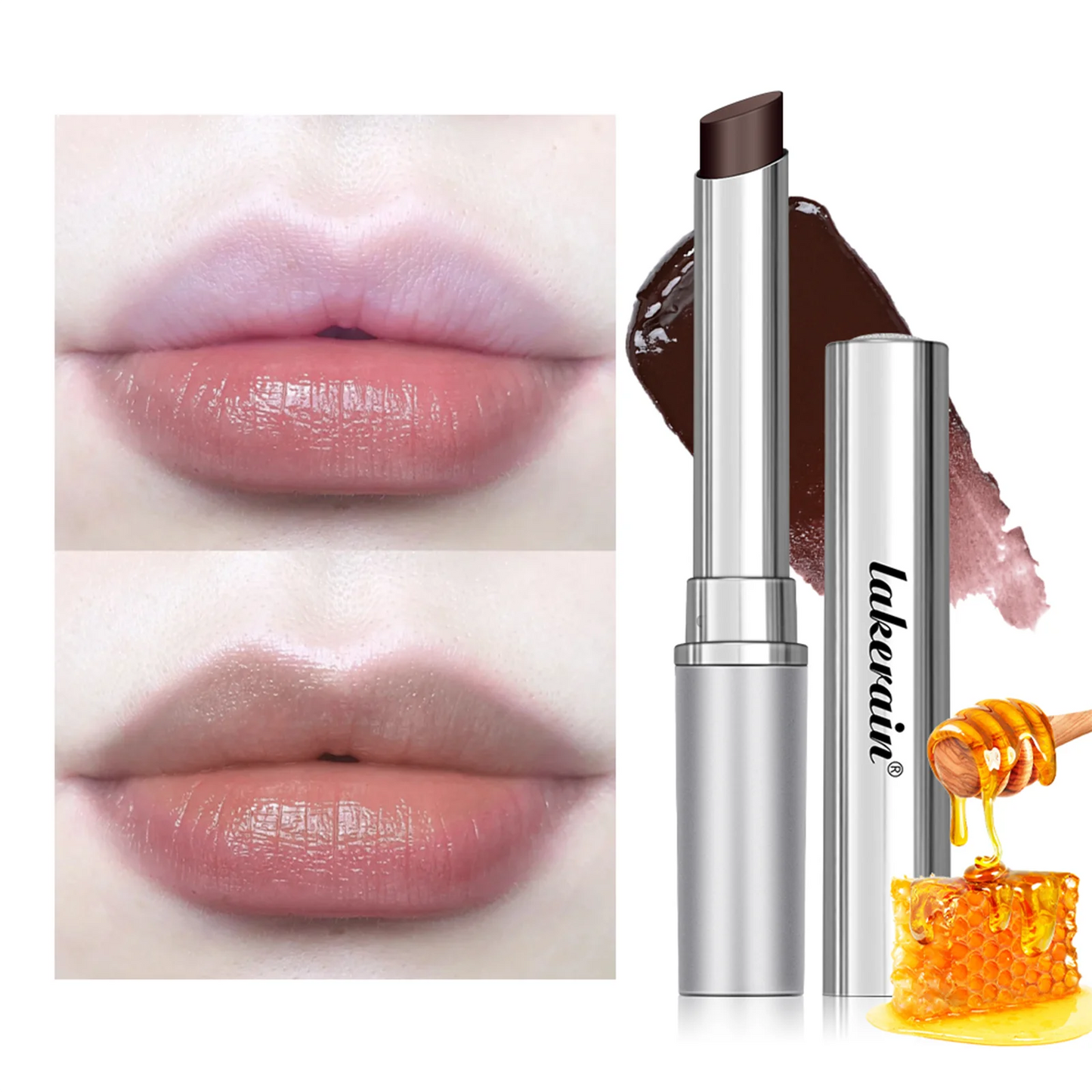Black Honey Lipstick Long Lasting Moisturizing Natural Lip Plumper Makeup Lip Plumping Gloss Cosmetics Exfoliating for Lip