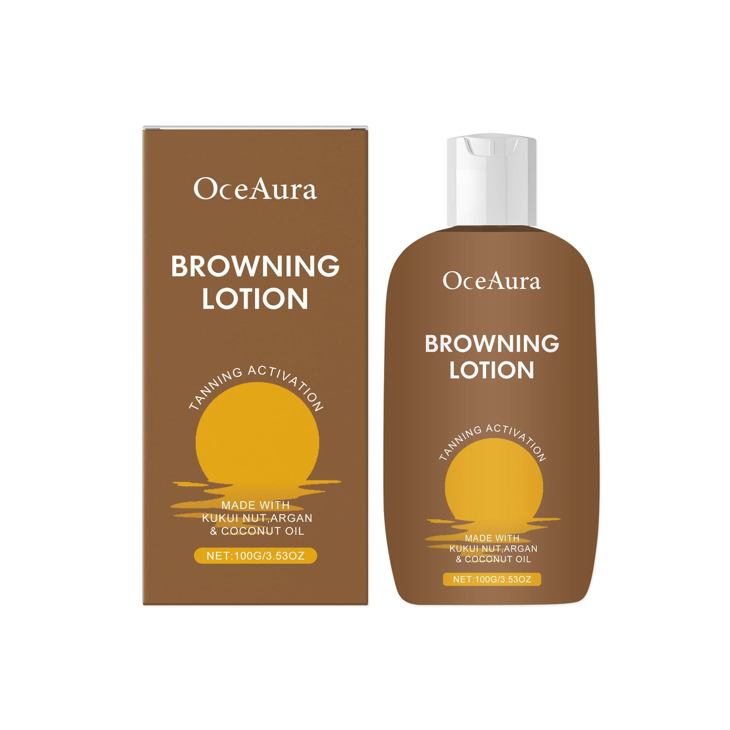 Oceaura Herbal Browning Lotion Summer Moisturize Sunless Tanning Enhance Softness Non-greasy Glowing Bronzer Skin Tanning Lotion