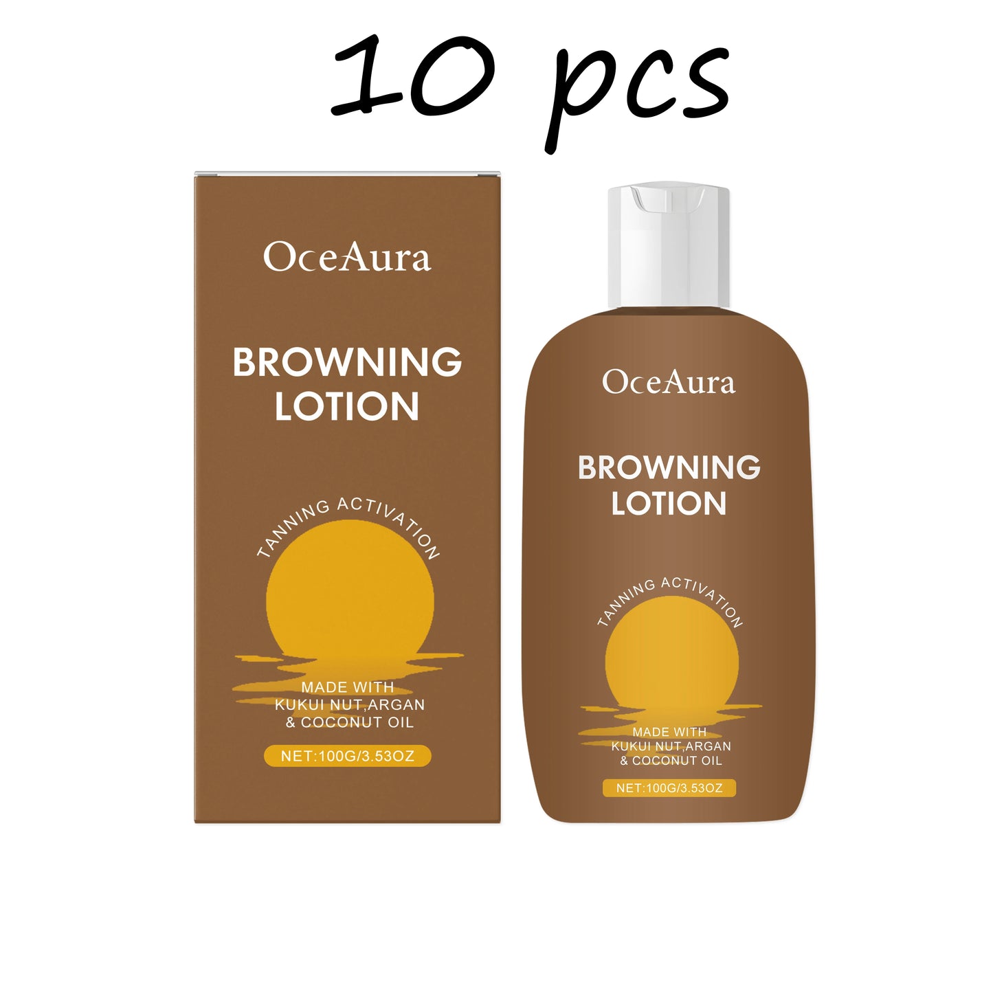Oceaura Herbal Browning Lotion Summer Moisturize Sunless Tanning Enhance Softness Non-greasy Glowing Bronzer Skin Tanning Lotion